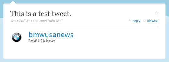good first tweets for businesses bmw first tweet